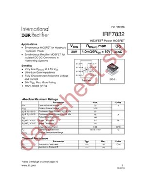 IRF7832TR datasheet  